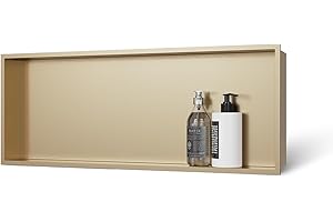 MERRANOX 30" X 12" Champagne Gold Shower Niche, Stainless Steel Wall Niche, Recessed Shower Storage, No Tile Needed, Anti-Fingerprint & Easy Installation