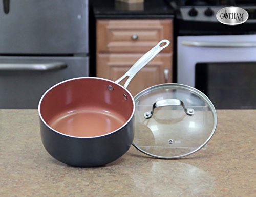 image for GOTHAM STEEL 3-Quarts (2.8 liters capacity) Saucepan with Lid Included