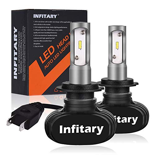 ALUNAR H7 Car LED Headlight Bulbs H4 Hi/Lo All-in-One Conversion Kit Plug Play White CSP Chip 50w 8000lm Auto Head Lamp 12V Replace LED Headlight Bulb Vehicle Lighting