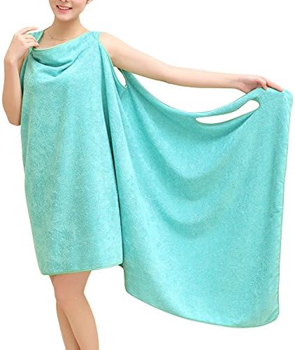 Homesure Summer Microfiber Soft Beach Able Wear Spa BathRobe Plush Highly Absorbent Bath Towel Skirt (Light Green)