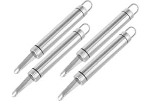 SHINEOFI 4PCS Stainless Steel Longan Pitter and Shrimp Deveining Tool Multifunctional Fruit Core Remover for