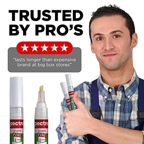 LongerLasting Tile Grout Pen White FINE Nib Pack x 2 Grout Whitener with 4 Extra Nibs Tile