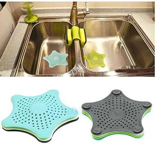Y store Creative Starfish Silicone Suckers Kitchen Bathroom Sink Bathroom Sucker Sink Filter Sewer Hair Colander Strainers for 3pcs Set