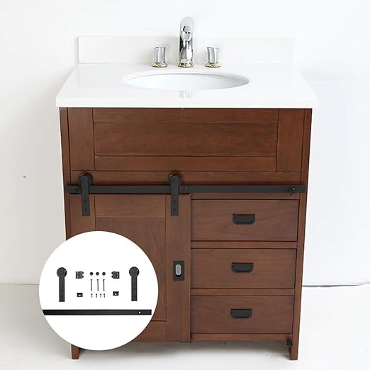 Amazon Com 3 3ft Heavy Duty Real Mini Sliding Barn Door Hardware