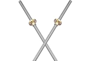 XIAOSHI 2pcs 200mm T8 8mm Lead Screw Stainless Steel Rod Linear Rail Bar Shaft with T8 Brass Nut for 3D Printer Machine