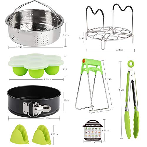 Instant Pot Accessories Set,8 in 1 Pressure Cooker Accessories Set for 5,6,8 Qt,with Steamer Basket, None-stick Springform Pan, Egg Bites Mold, Egg Steamer Rack, Dish Clip, Kitchen Tongs and so on - Thumbnail 5