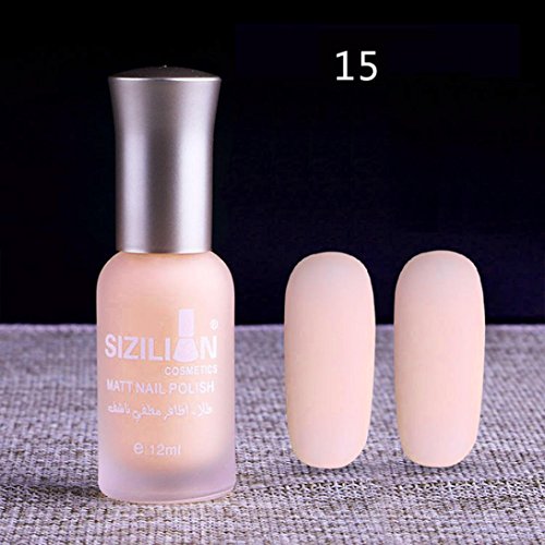 Matte Dull Nail Polish XUANOU 12ml Fast Dry Long Lasting Nail Art Matte Nail Polish Gel (Beige)