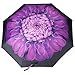 Automatic Travel Umbrella,Oak Leaf Auto Open/close Foldable Rain Umbrella, Purple -Windproof, Compact for Easy Carrying Totes