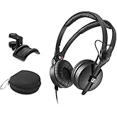 Sennheiser HD 25 Monitor Headphones with Headphone Case & Padded Holder Bundle