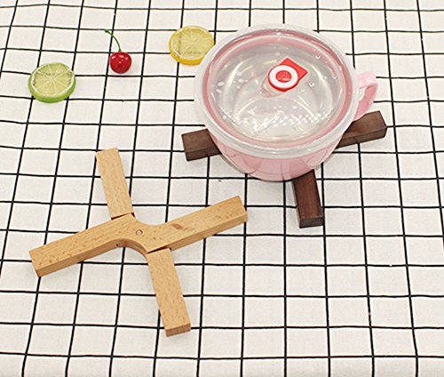 HaloVa Trivet Mat, Creative Wooden Hot Pads, Skidproof Household Pot Holder Insulation Mat for Home Use (Walnut)