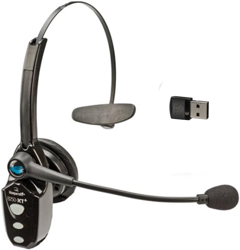 VXi BlueParrott B250-XT+ Bluetooth Headset USB Bundle | Includes USB Bluetooth Dongle, AC power supply, Car Charger | NFC enabled