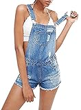 Liyuandian Womens Distressed Jean Shorts Ripped Rompers Overalls