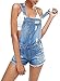 Liyuandian Womens Distressed Jean Shorts Ripped Rompers Overalls