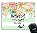 Smooffly Gaming Mouse Pad Custom,She Believed She Could Mint Stripe Mouse Pad - Neoprene Inspirational Quote Mousepad