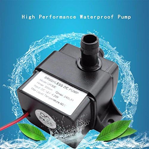 Corcrest(TM) High Performance QR30E DC 12V 4.2W 240L/H Flow Rate CPU Cooling Car Brushless Water Pump Waterproof Brushless Pump