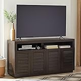 BHG Ellis Wooden Shutter Style TV Storage Accent