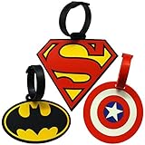 Super Heroes Theme Luggage Tag/ID Tag set, Set of 3