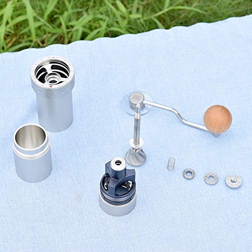 Kaffeemühle Tragbare manuelle Kaffeemühle 304stainless Stahl Grat verstellbar (Color : Light Grey) – Bild 6
