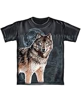 Wolf Midnight Moon Tie Dye Adult Tee Shirt (X-Large)