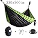 Cutequeen Trading Single Nest Parachute Nylon Fabric Hammock with Tree Straps;Color: Black/Green
