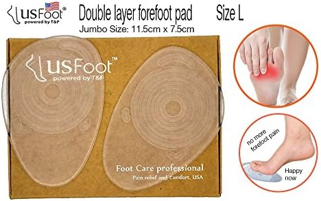 USFOOT® Size L 100% Silicon gel (Circled) Dual Layer Metatarsal Forefoot Pad (set of 2 pcs)