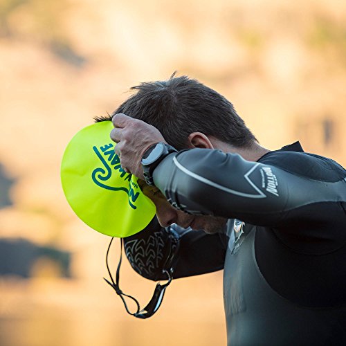 New Wave Swim Cap - Silicone Swim Cap by Swim Buoy (Neon Green)