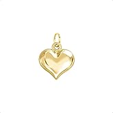 forme di Lucchetta - 14k Gold Puffed 3D Heart Pendant Charm, Authentic Italian Love Jewelry from Italy