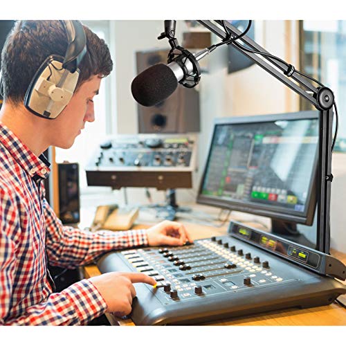 HAUEA Large Microphone Arm Stand(18.9”), Adjustable Suspension Boom