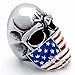 ELFASIO Men's Stainless Steel Ring American Flag Mask Gothic Punk Skull Biker Rings, Us size 8