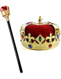 Tigerdoe Kings Crown and Scepter - King Costume Accessories - Royal Costumes - Dress Up