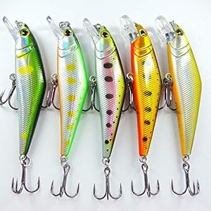 Momolures 63mm 7.5g Leurre Pêche Poissons Nageurs Coulants 2pc Ensemble & Assortiment D-contact Style Pour Truite Sandre Brochet Saumon Basse Labrax