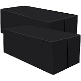 homing 2 Packs Rectangle Fitted Tablecloth, 6 Foot Washable Fabric Table Cloth, Waterproof Polyester Table Cover for Party, Trade Show, Outdoor and Indoor (Black, 30" x 72")