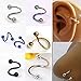 HuntGold 2 X Stylish Multifunction Unisex S Nose Lip Eyebrow Ring Earring Nose Stud(Gold)