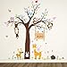 ElecMotive Forest Animal Giraffe Monkey Owls Hedgehog Rabbit Tree Nursery Wall Stickers Wall Murals DIY Posters Vinyl Removable Art Wall Decals for Kids Girls Room Decoration (Zoo)