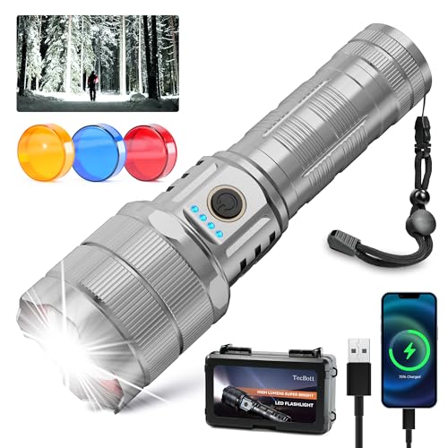 TECBOTT Rechargeable Flashlights 10000 Lumens Bright
