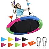 Springcoo Tree Swing, 40'' Diameter Very Large Swing for Multiple Kids Play,Height Adjustable