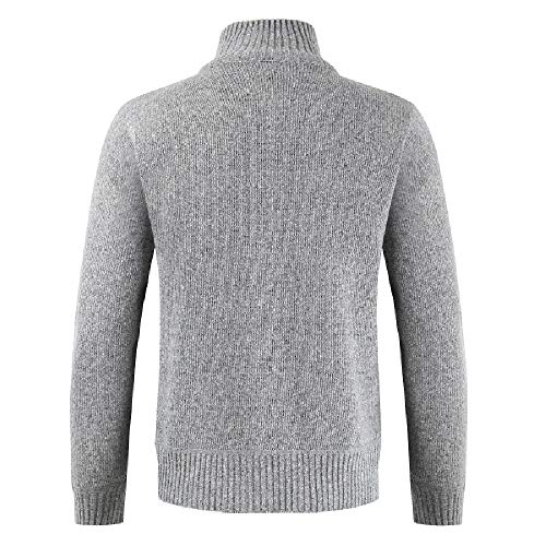 Clearance! Fashion Men's Classic Long Sleeve Full Zip up Plus Knitted Fleece Cardigan Sweaters
