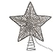 Kurt Adler 10-Inch Silver Star Treetop with 20 Mini UL Lights