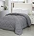 Utopia Bedding King Comforter Set Grey, Comforters King Size 3 Pieces Bedding Comforters Sets, Down Alternative Soft Bed Set, 1 Comforter (90 x 102 inches) 2 Pillow Shams (20 x 36 inches)
