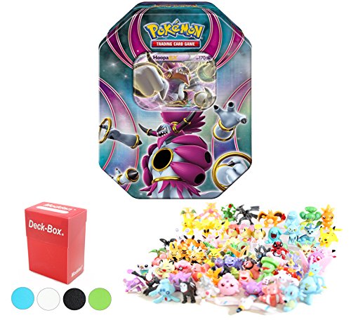 Pokemon Tin Featuring Hoopa EX with 6 Pokemon Figures and Deck Box
