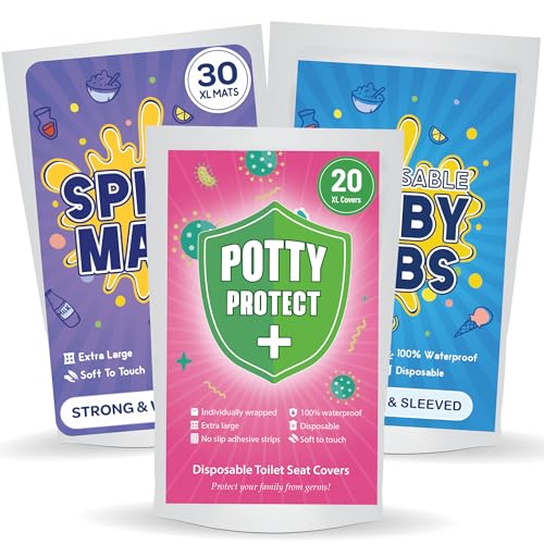 Toilet Seat Covers, Splat Mats, and Baby Bibs