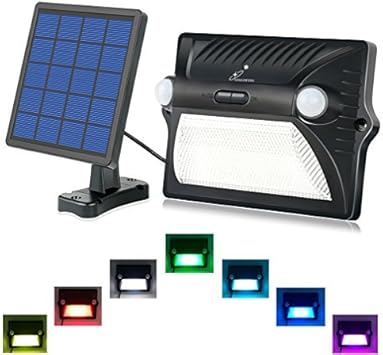 Amazon Ning Ze Xin ソーラーライト 屋外 人感センサー 高輝度 Ledセンサーライト 改良版 パネル分離可能 6mケーブル付き 室外 室内兼用 3つ点灯モード 太陽発電 自動点灯 消灯 省エネ 防水ライト 防犯ライト 玄関 庭先 駐車場 日本語取扱説明書 セキュリティ