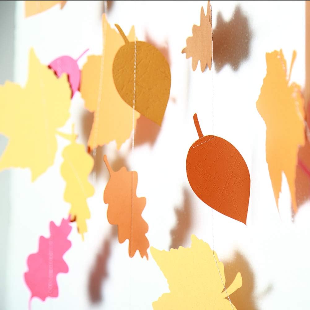 Autumn Theme Leaf Paper Garland Party Decoration Hanging Décor/Streamer/Banner Backdrop Party Supplies for Baby Shower Kids Room Showcase Holiday Wedding Thanksgiving - Image 5