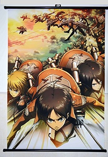 1 X Home Decor Attack on Titan Shingeki no Kyojin Cosplay Wall Scroll Poster 23.6 X 35.4 Inches Customize