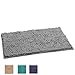 LuxUrux Bathroom Rug Mat –Extra-Soft Plush Bath Shower Bathroom Rug,1'' Chenille Microfiber Material, TPR Surface, Super Absorbent. Machine Wash & Dry (20'' x 32'', Light Grey)