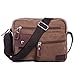 Ranboo Men Crossbody Shuolder Bag Canvas Messenger Bag Pack Travel Work Brown