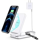 leQuiven 3 in 1 Wireless Charging Station, Foldable Wireless Charger Stand Compatible for iPhone 13/12/11/Pro Max/XR/XS Max/X