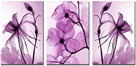 The Decor Shop - Canvas Prints Purple Flower Canvas Wall Art Stretched Artwork for Home Office Decorations