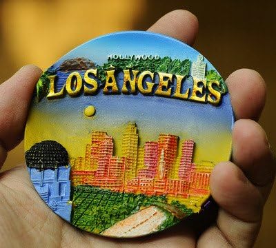 Los Angeles night at Hollywood 3 d fridge magnet 9.99