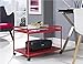 Marshall 2-Shelf Rolling Coffee Table Cart, Red Finish